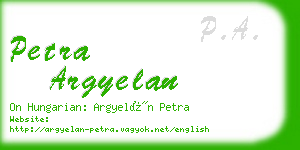 petra argyelan business card